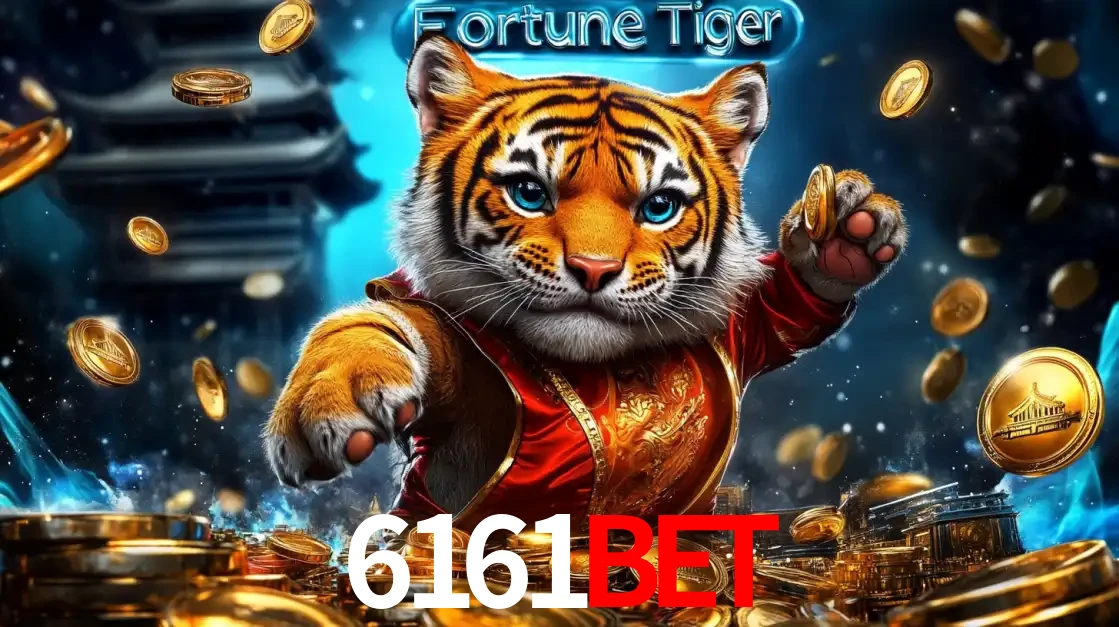 Imagem promocional do jogo de slot Fortune Tiger, com um tigre majestoso em traje tradicional cercado por uma fortuna em moedas de ouro, disponível agora no cassino 6161BET.